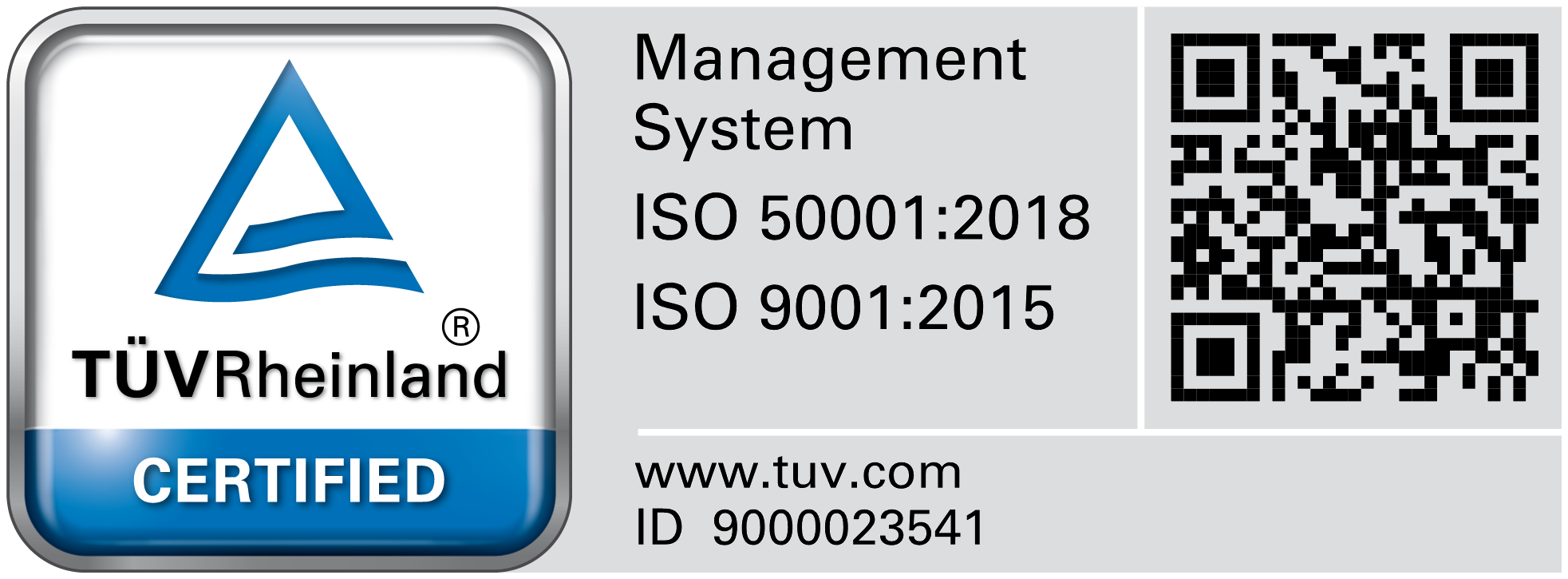 TÜV Rheinland Prüfzeichen mit QR-Code